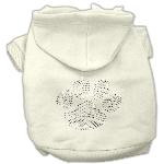 Clear Rhinestone Paw Hoodies Cream XXL (18)