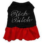 Rhinestone Rich Bitch Dress  Black with Red XS (8)