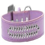 Two Row Clear Crystal Size 18 Lavender Dog Collar