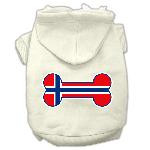 Bone Shaped Norway Flag Screen Print Pet Hoodies Cream Size XXXL(20)