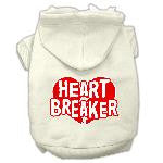 Heart Breaker Screen Print Pet Hoodies Cream Size XL (16)