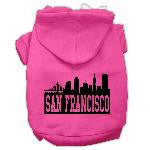 San Francisco Skyline Screen Print Pet Hoodies Bright Pink Size XXL (18)