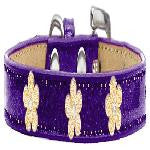 Gold Flower Widget Dog Collar Purple Ice Cream Size 20