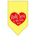 Ruff Love Screen Print Bandana Yellow Small