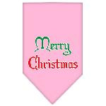 Merry Christmas Screen Print Bandana Light Pink Large