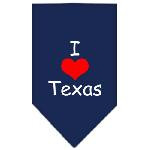 I Heart Texas  Screen Print Bandana Navy Blue large